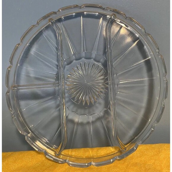 Indiana Glass - Divided Relish Tray - 4 Part - 10” - Colonial Panel Design - Picture 2 of 3